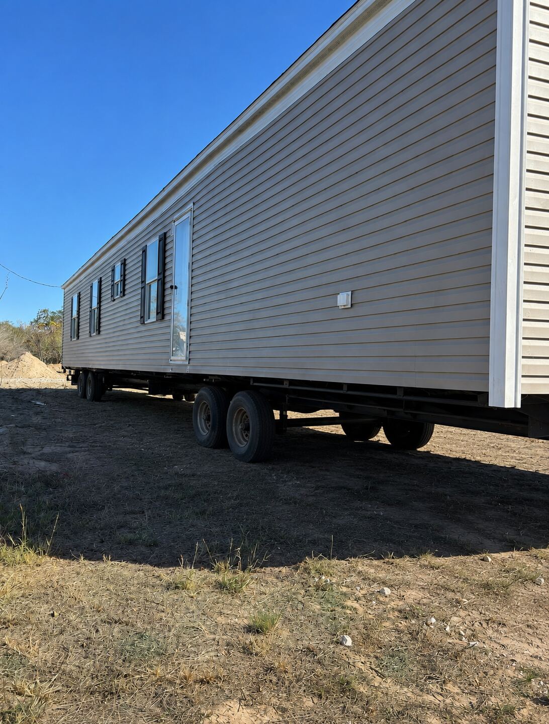 Mobile home before leveling